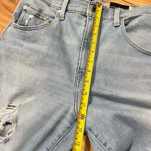 Levis Silvertab Mom Jeans Womens Size 31 Blue Denim Distressed High Rise Stretch - Picture 8 of 9